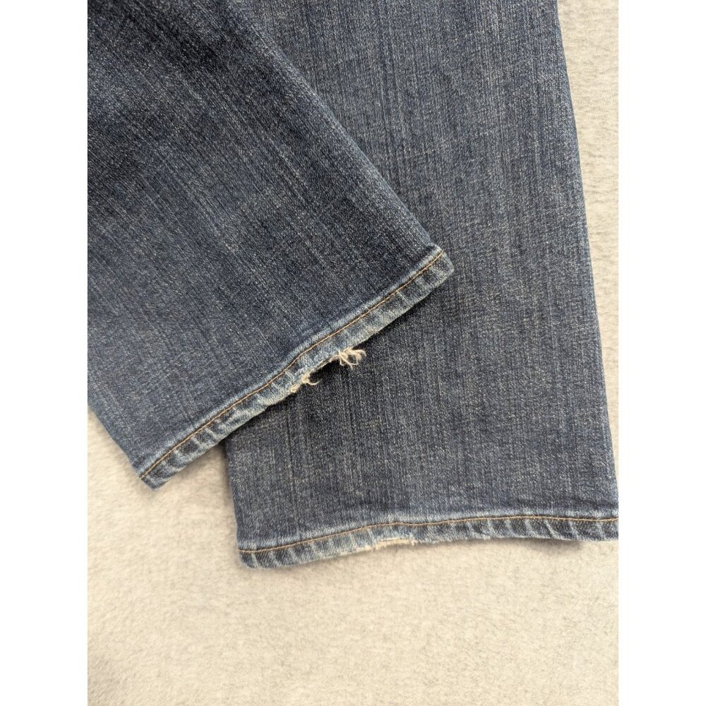 Gap Jeans Womens Size 10 Blue Classic Straight Leg Stretch Low Rise Whiskers Y2K - Picture 4 of 16